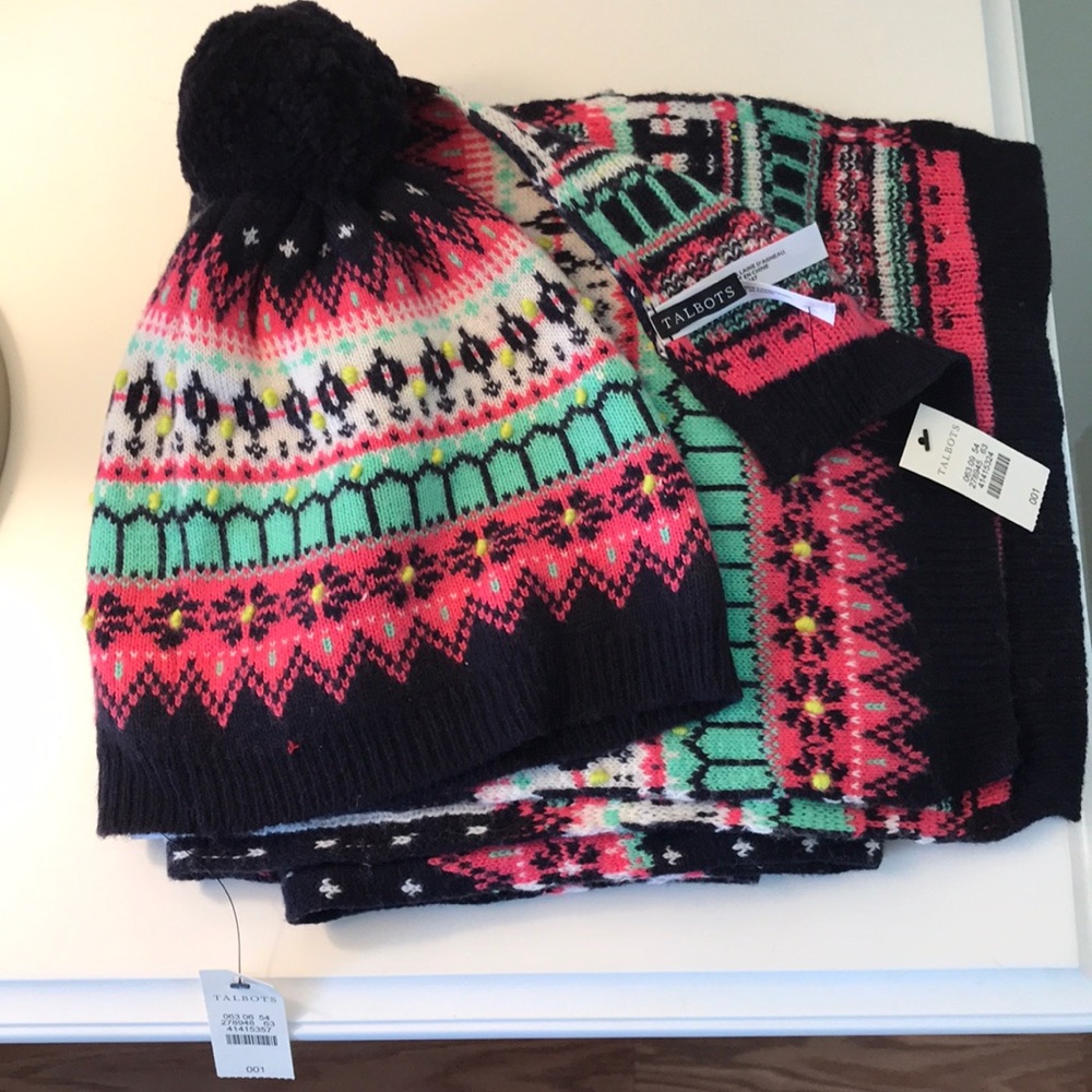 NWT Talbots scarf and hat set